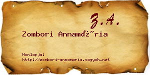 Zombori Annamária névjegykártya